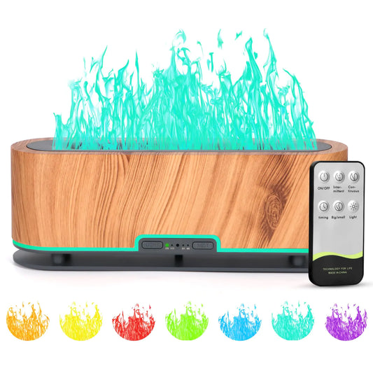 Colorful Essential Oil Diffuser 200ML (Light Wood)
